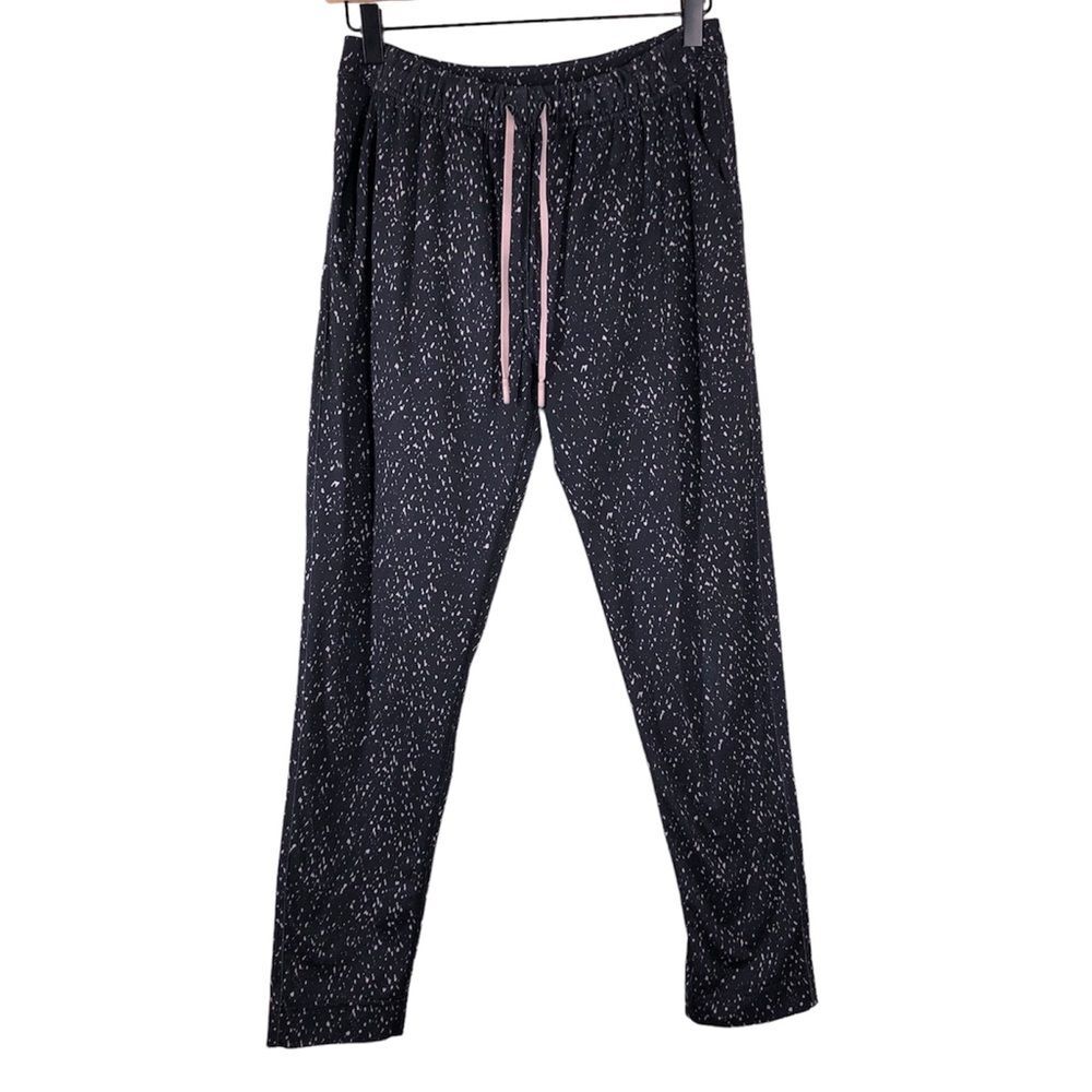 Lululemon &go City Joggers Black Light Pink Butterfly Texture Print Size 6